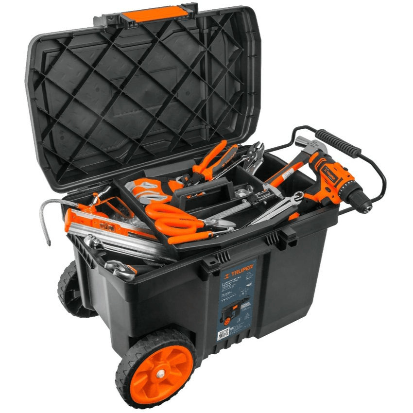 Caja para herramientas 23 con ruedas y mango telescópico - Truper4