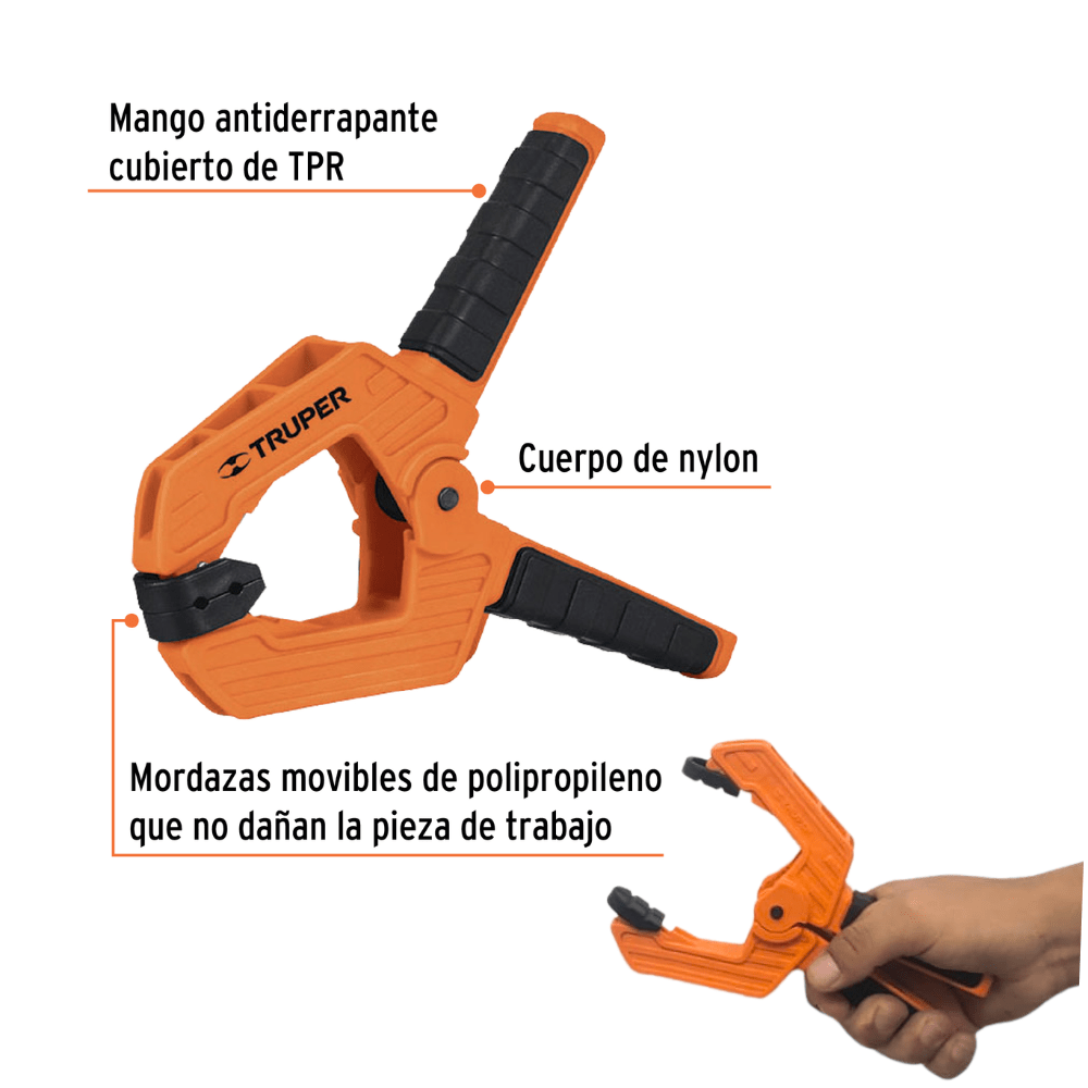 Prensa resorte 4pulg carpintero pack 4und Truper3