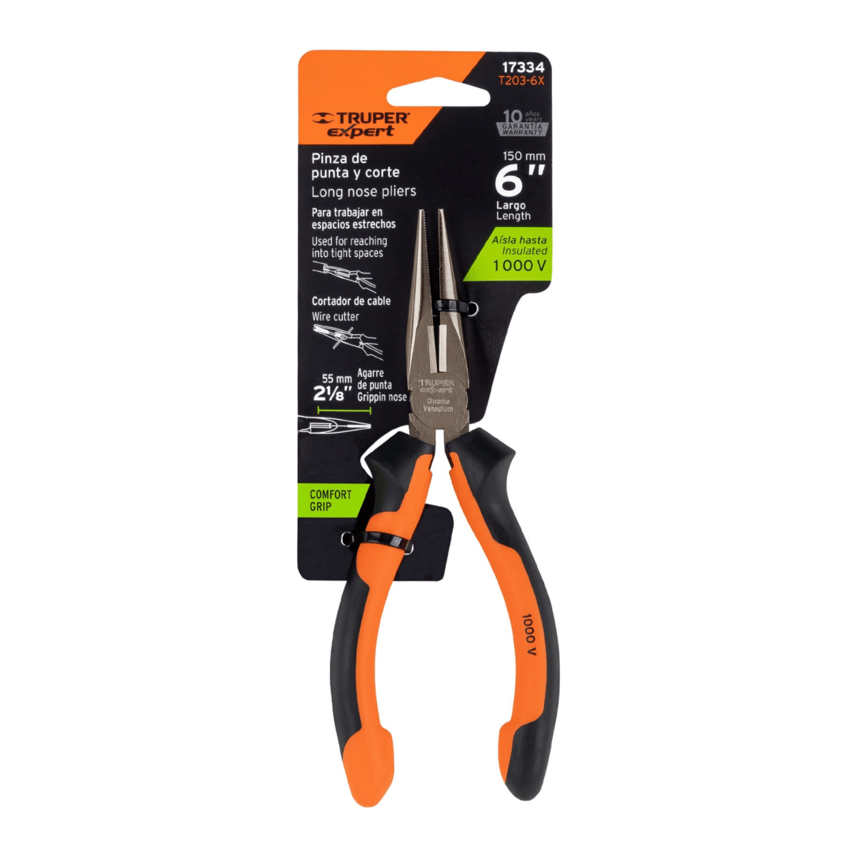 Pinza punta y corte 6 mango Comfort Grip Truper Expert4