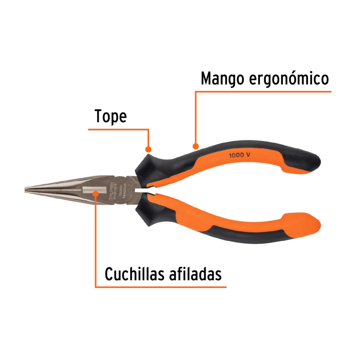 Pinza punta y corte 6 mango Comfort Grip Truper Expert3