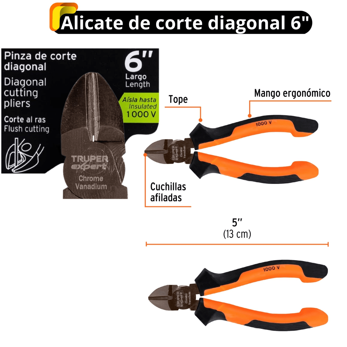 Alicates dieléctricos 1000V 3 piezas, 1 probador de corriente Truper4
