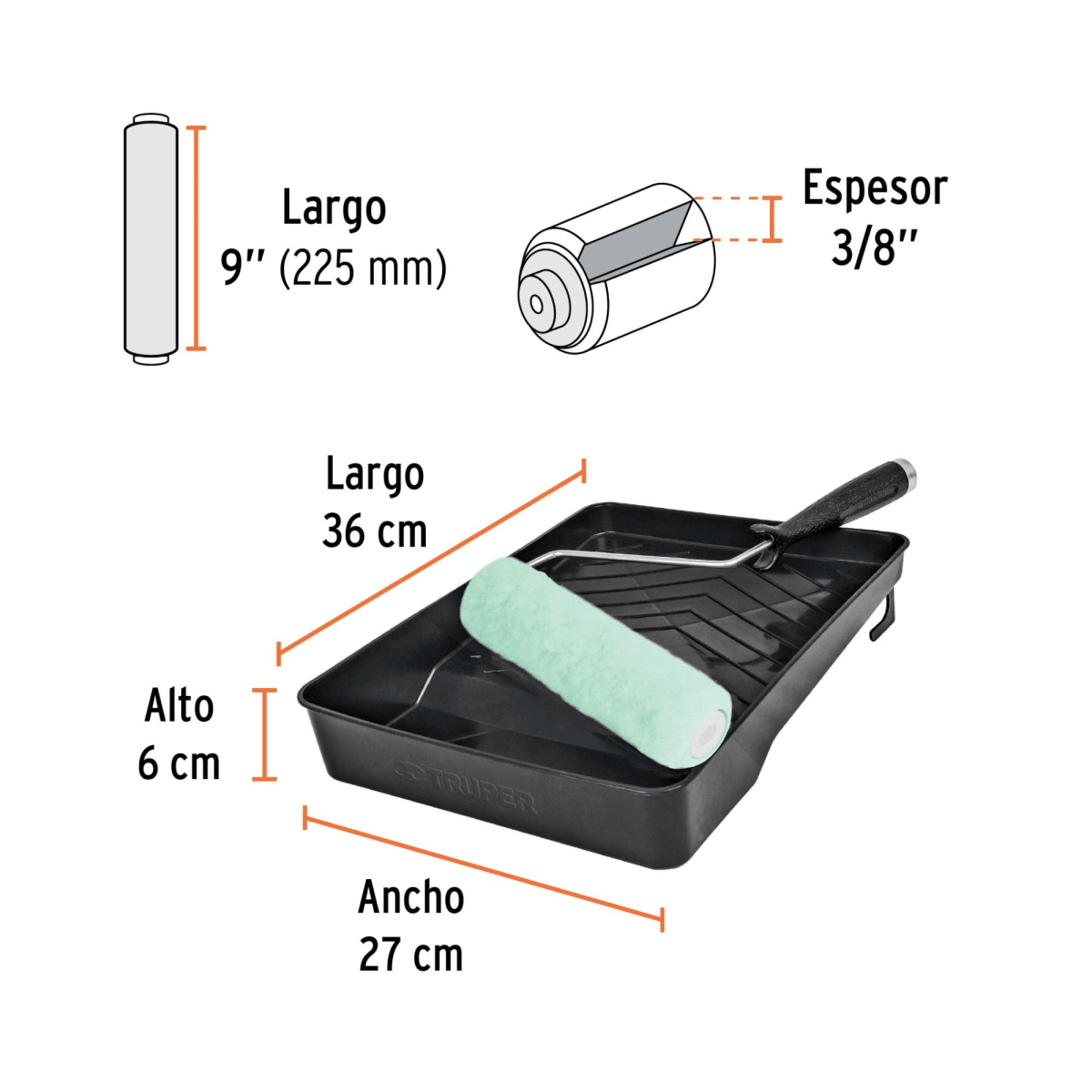 KIT PARA PINTAR RODILLO BANDEJA - TRUPER3