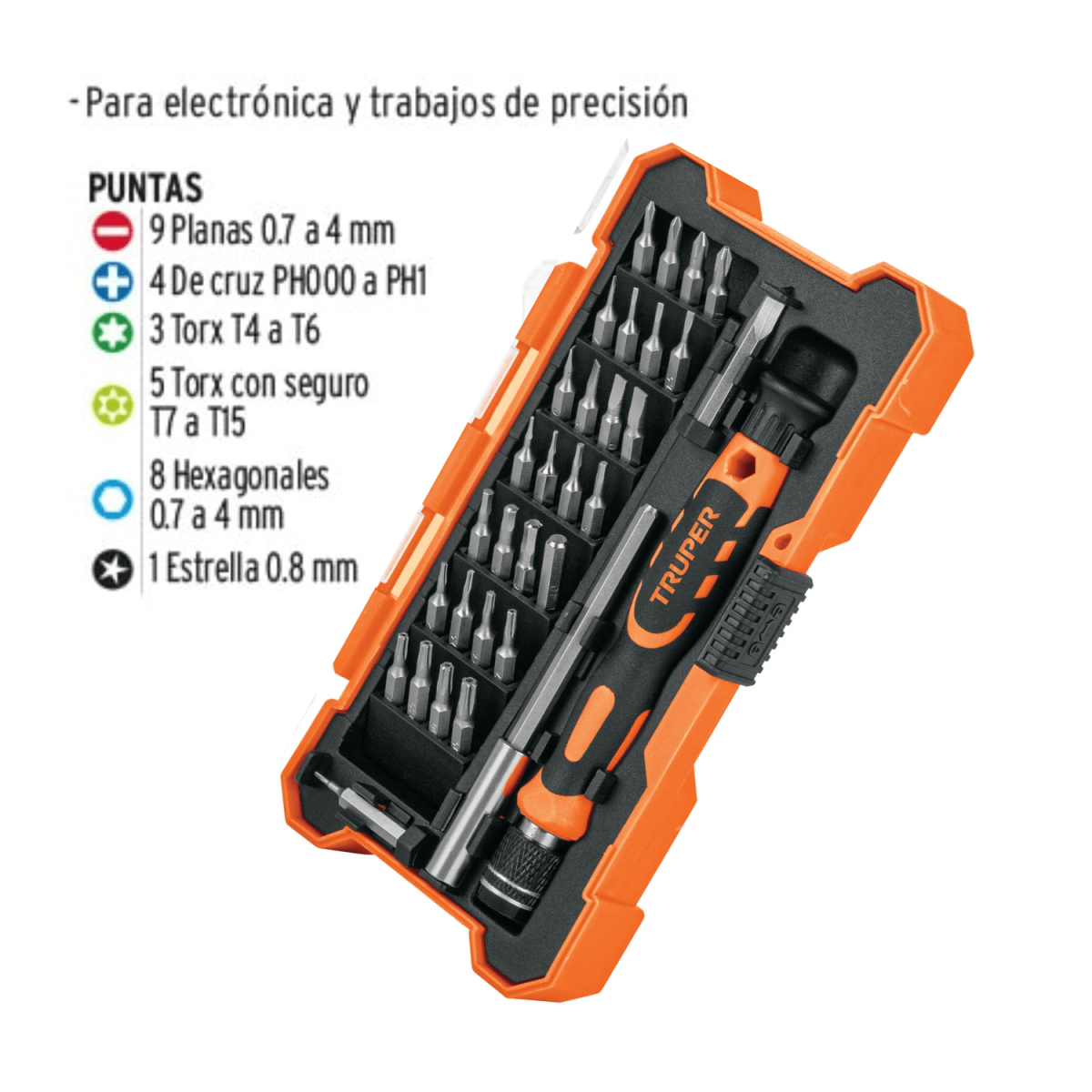 JUEGO DE DESARMADOR DE JOYERO, PARA CELULARES 30 PUNTAS - TRUPER3