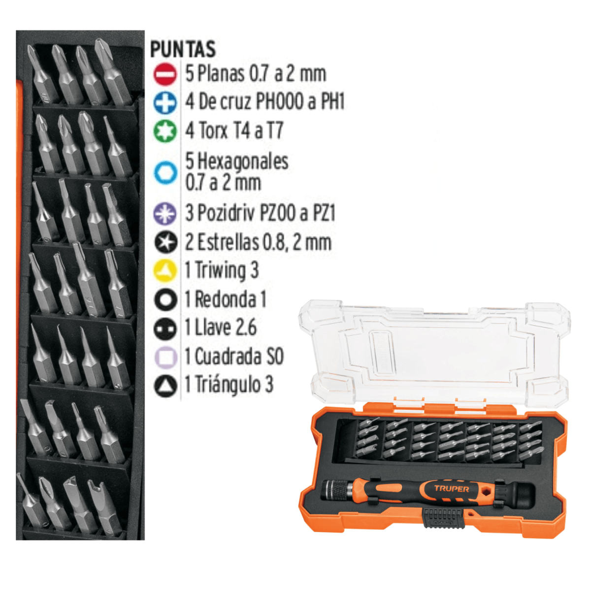 JUEGO DE DESARMADOR JOYERO PARA CELULAR 28 PUNTAS - TRUPER2