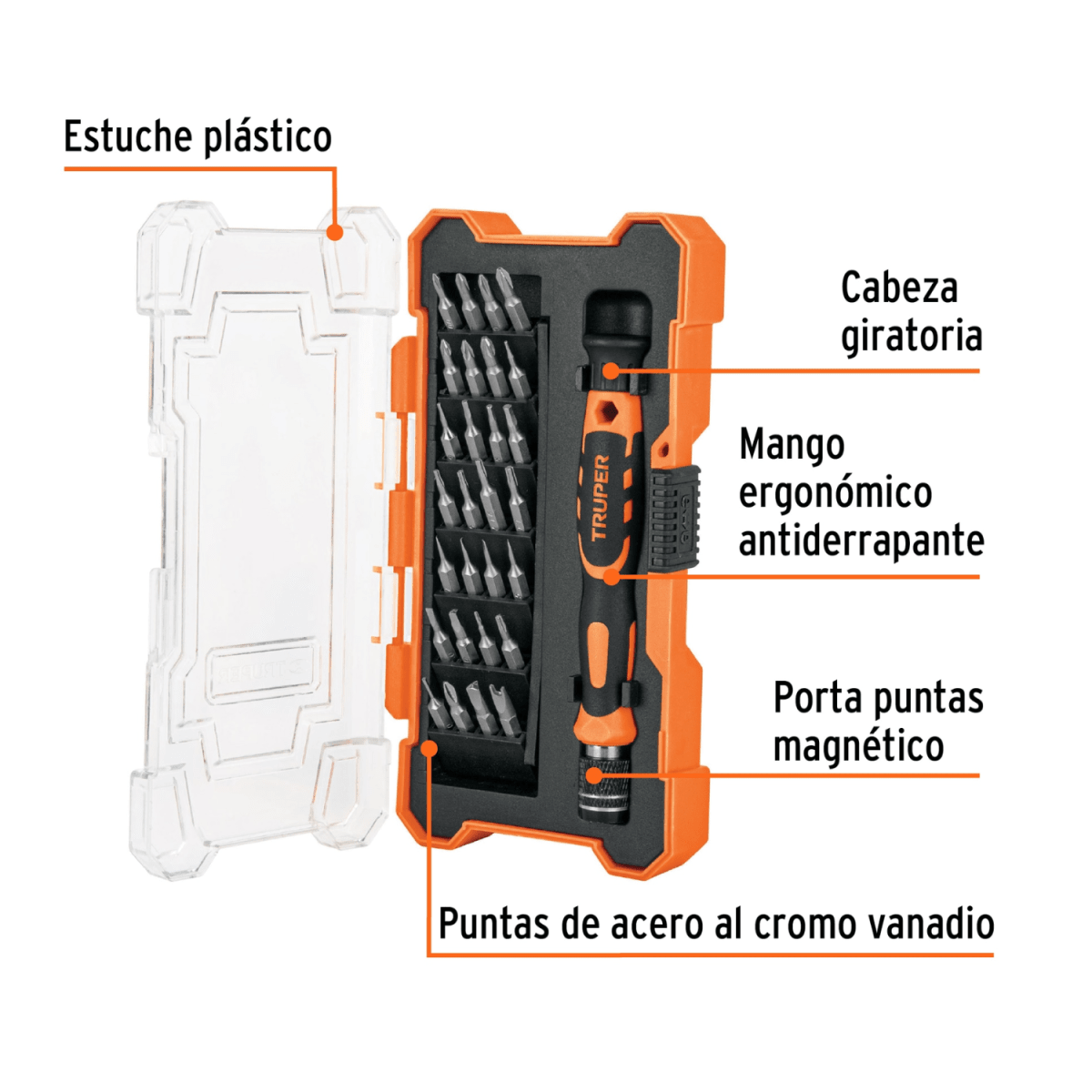 JUEGO DE DESARMADOR JOYERO PARA CELULAR 28 PUNTAS - TRUPER3