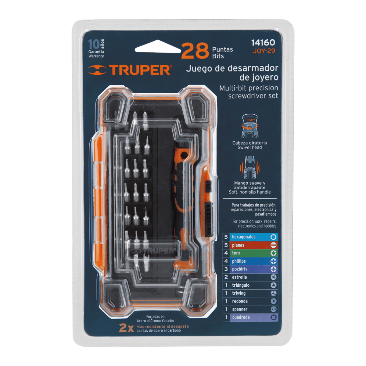 JUEGO DE DESARMADOR JOYERO PARA CELULAR 28 PUNTAS - TRUPER4