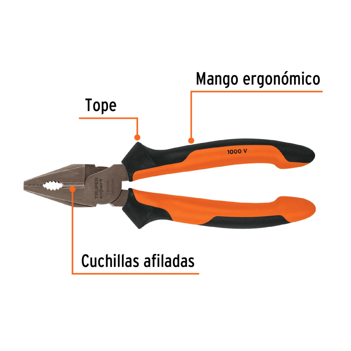 ALICATE UNIVERSAL DIELECTRICO 1000V 8 PULG. TRUPER3