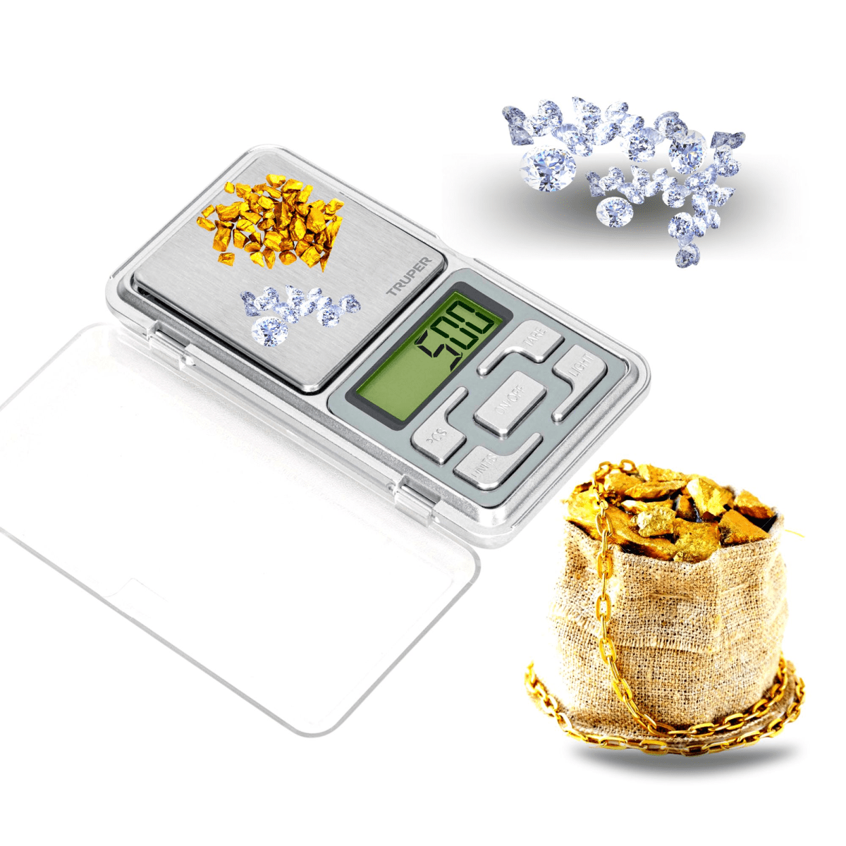Balanza gramera de bolsillo digital, 500 g Truper -2