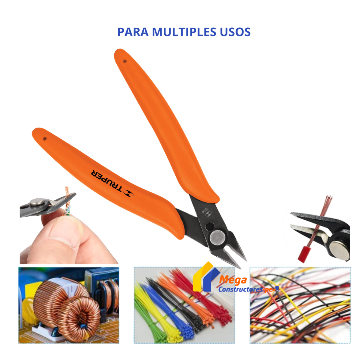 Alicate de corte  pinza de corte para electrónica - 6 Pzs Truper2