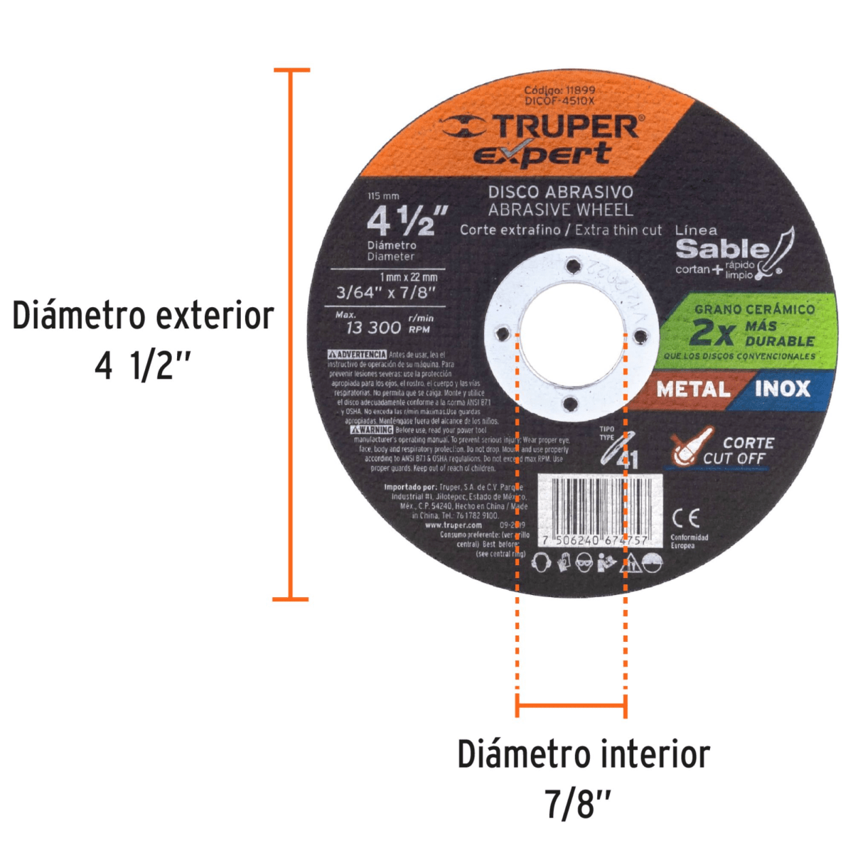Disco de corte 4-1/2