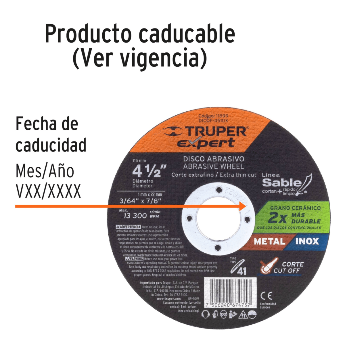 Disco de corte 4-1/2