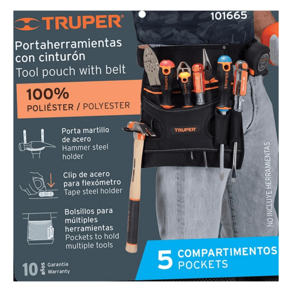 Porta herramientas de poliéster, 5 compartimientos, truper4