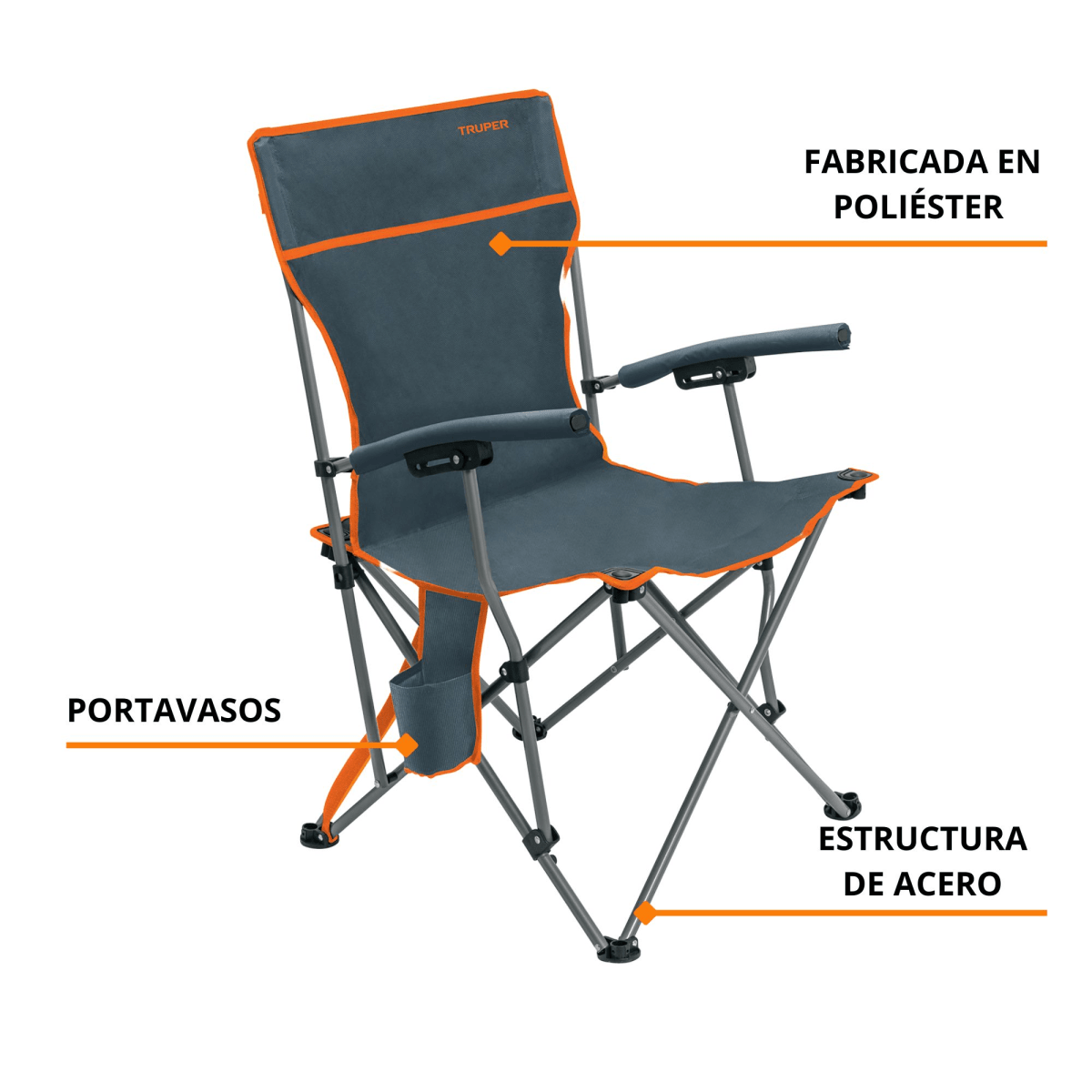 Silla de playa camping portátil plegable TRUPER3