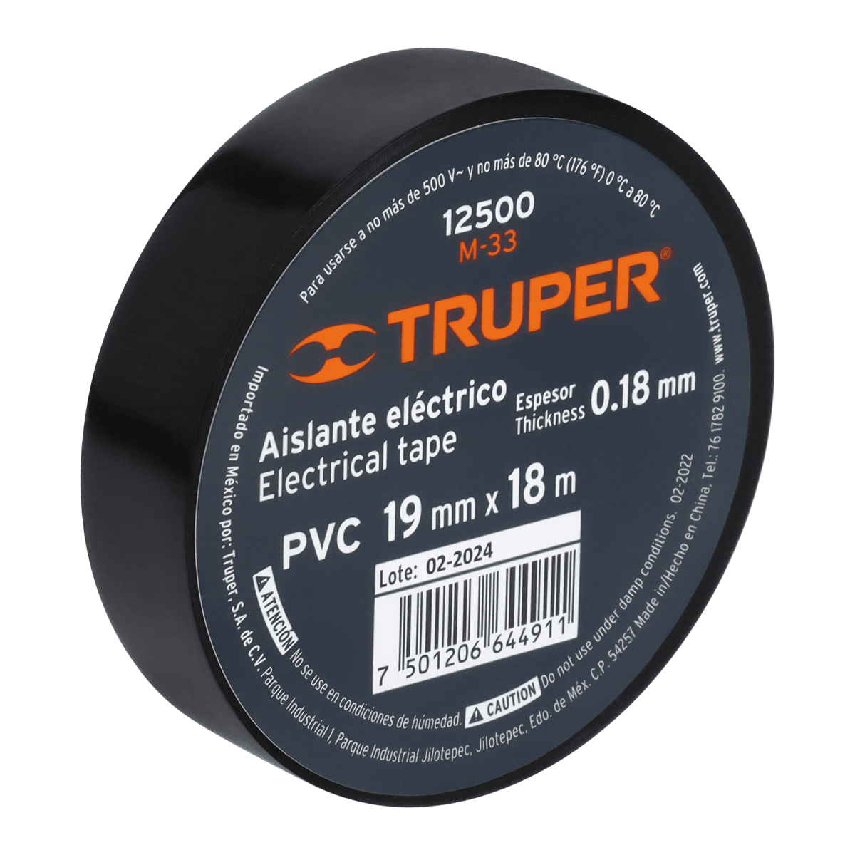 Cinta aislante COLORES truper 19mm x 9m NEGRO2