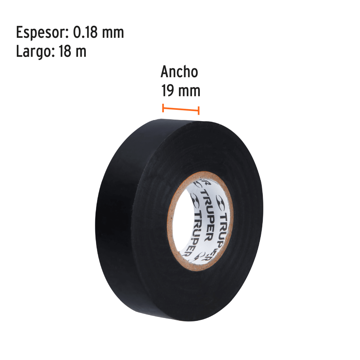 Cinta aislante COLORES truper 19mm x 9m NEGRO3