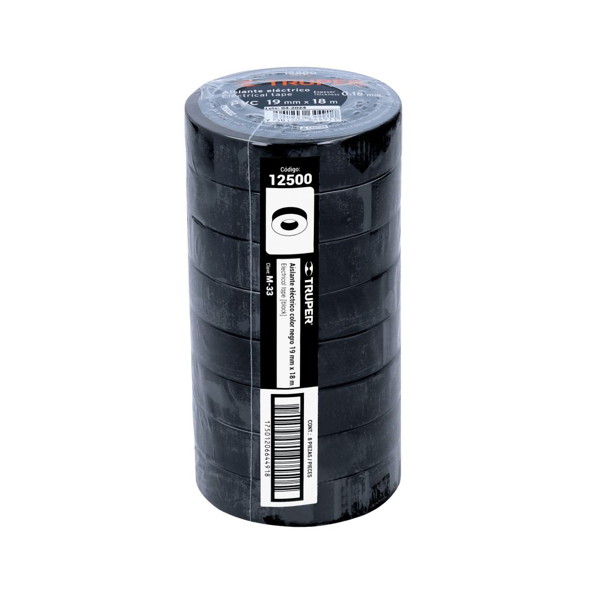 Cinta aislante COLORES truper 19mm x 9m NEGRO4