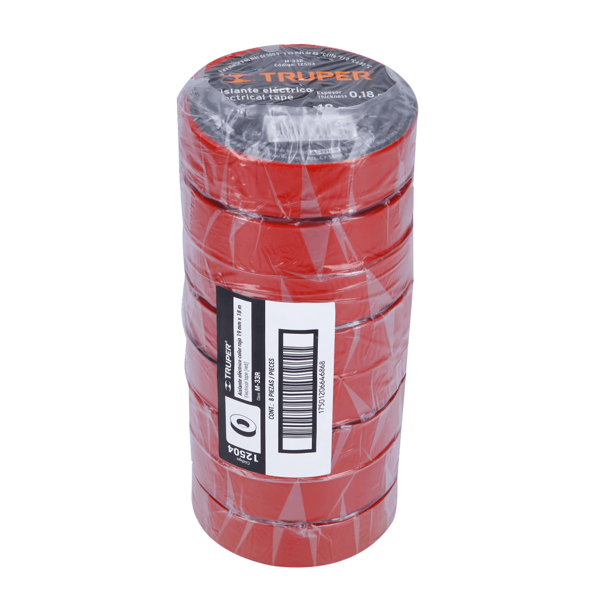Cinta aislante truper 19mm x 9m truper ROJO4