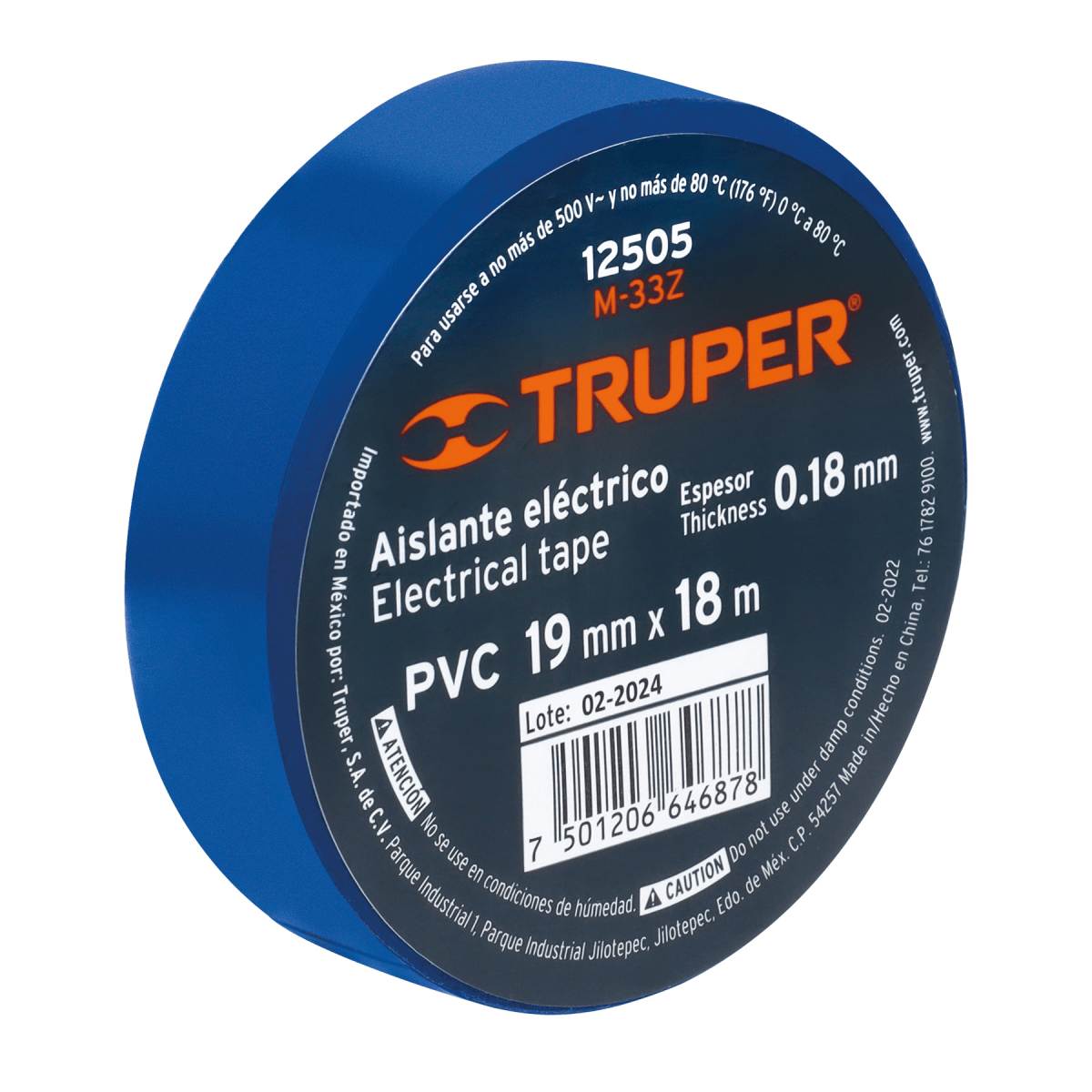 Cinta aislante truper 19mm x 9m 125052