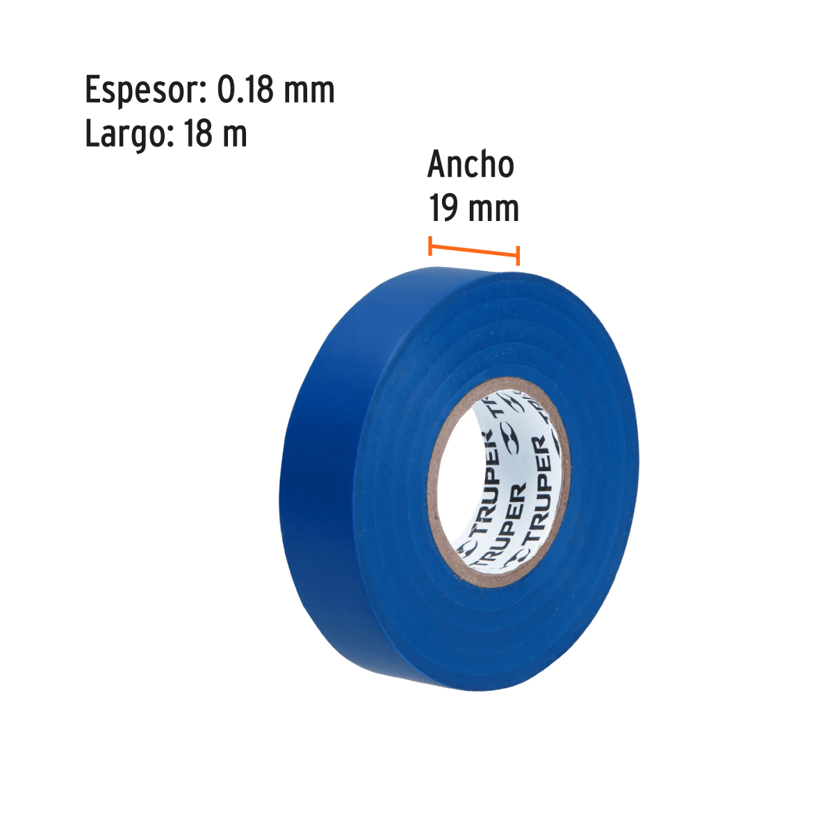 Cinta aislante truper 19mm x 9m 125053