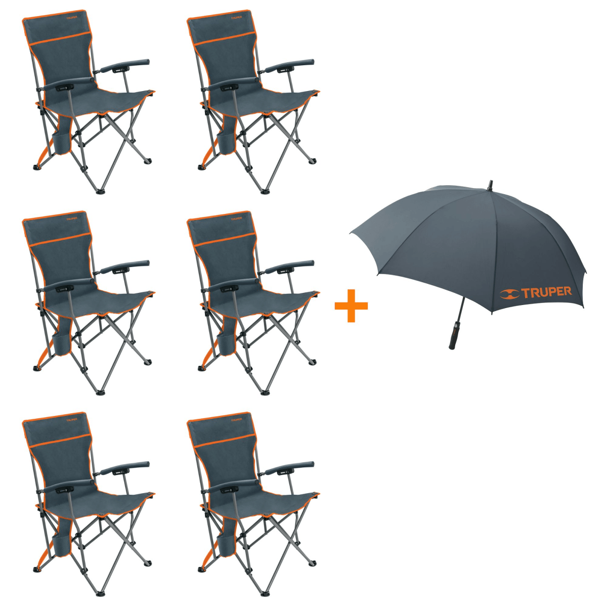 Silla plegable de playa camping X6 - Truper ,Inc. 1 Paraguas1