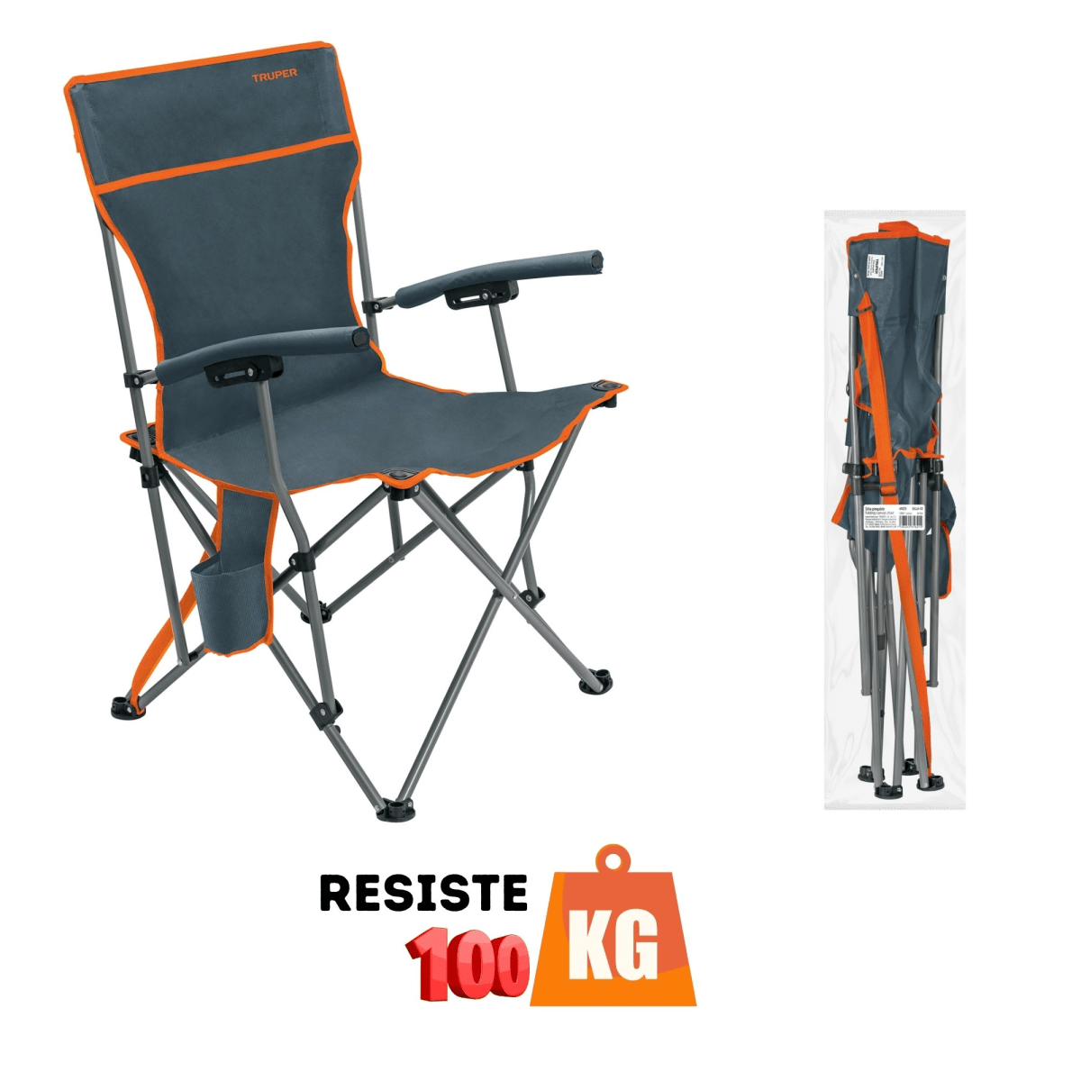 Silla plegable de playa camping X6 - Truper ,Inc. 1 Paraguas3