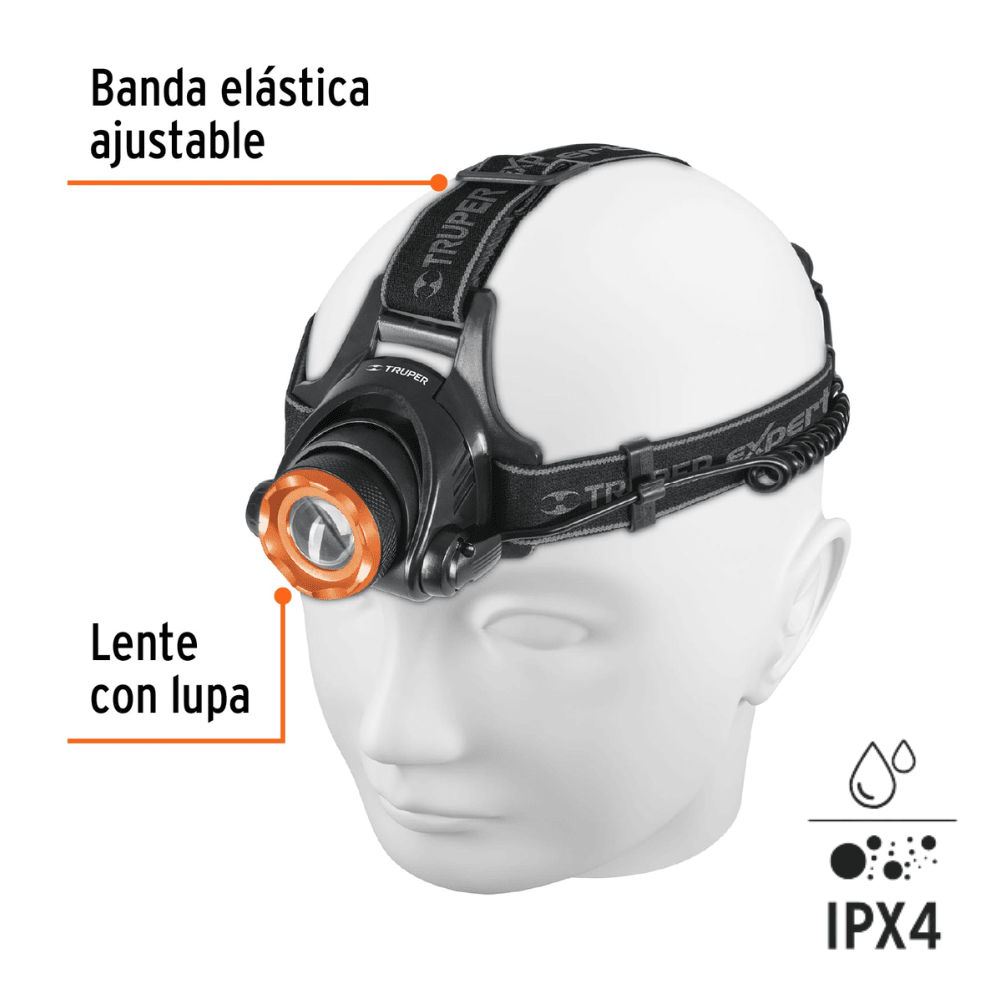 Linterna cabeza linterna minero LED 800lm Truper Expert3