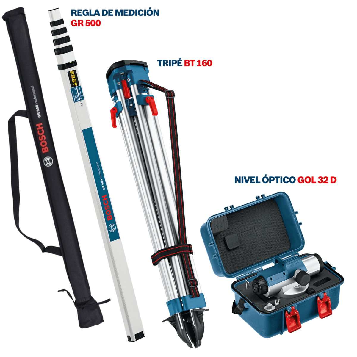 Combo Nivel óptico GOL 32 D +Trípode BT 160 +Regla Medición 5m Bosch5