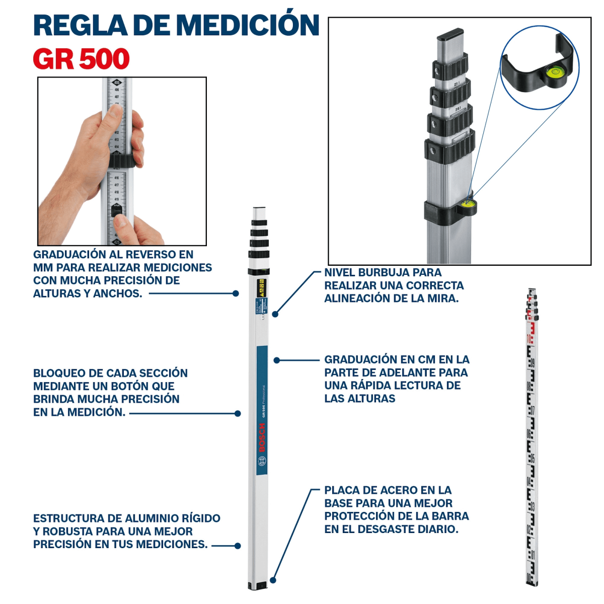 Combo Nivel óptico GOL 32 D +Trípode BT 160 +Regla Medición 5m Bosch8