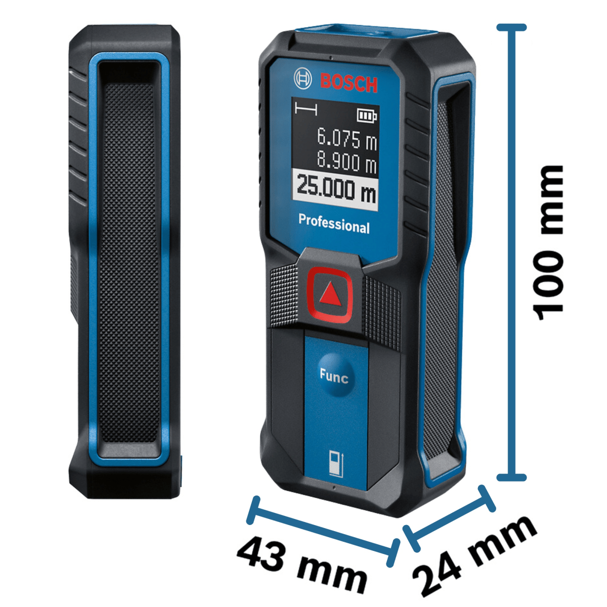 Medidor de distancia láser 25m GLM 25-23 distanciómetro BOSCH-rojo2
