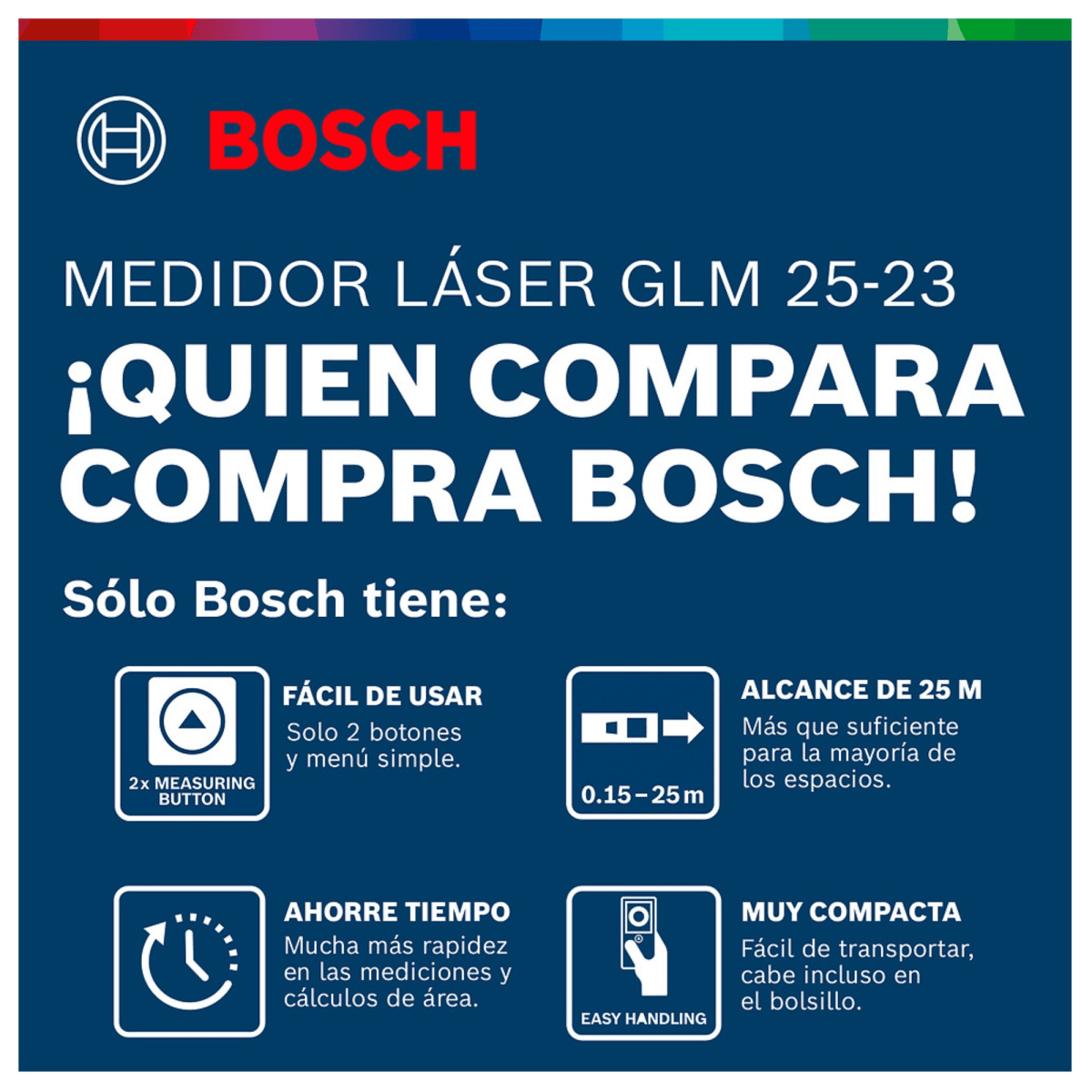 Medidor de distancia láser 25m GLM 25-23 distanciómetro BOSCH-rojo7