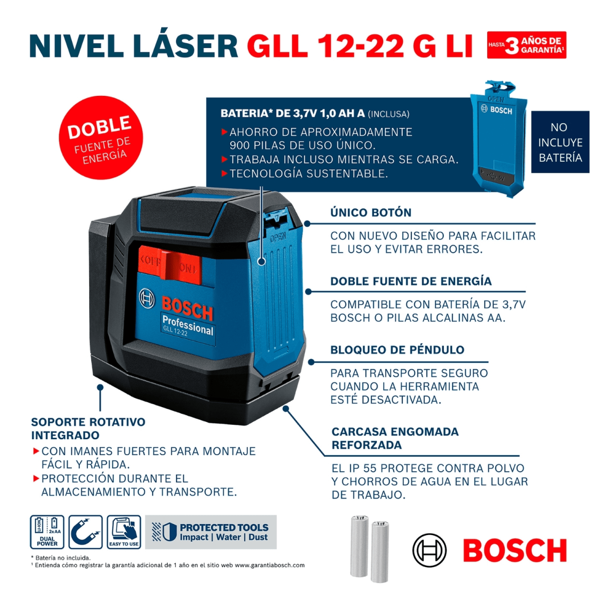 Nivel láser Bosch líneas verdes NIVELACION PROFESIONAL GLL 12-22 G7