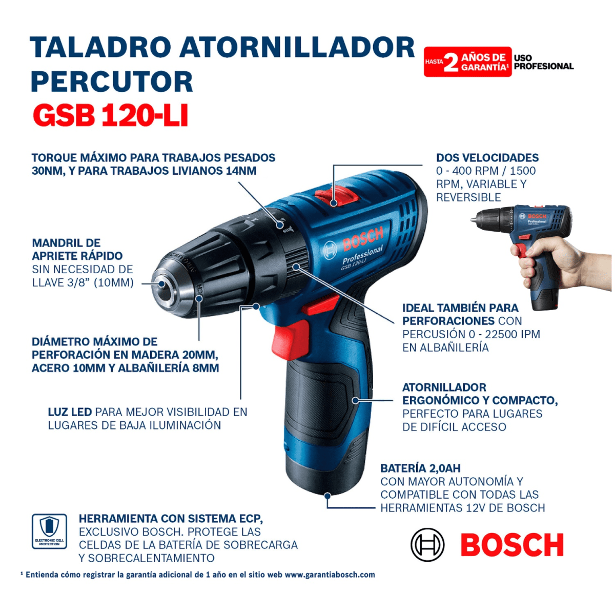 Taladro atornillador GSR 120 + llave de impacto GDR 120 + maletín aluminio+ 23 accesorios6