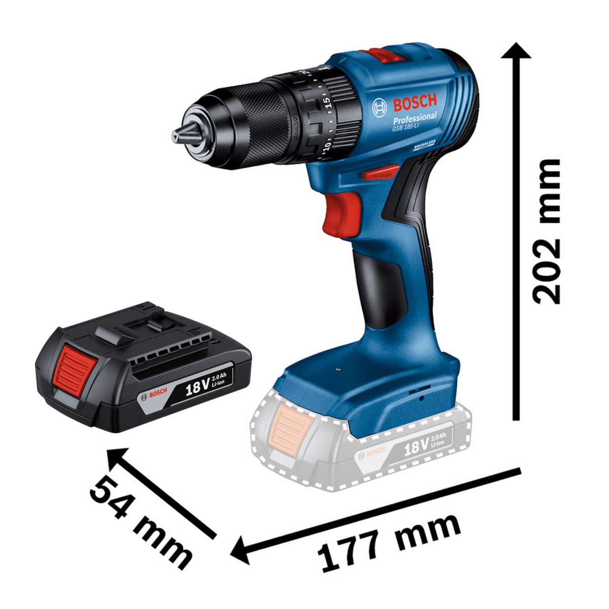 Combo Amoladora inalámbrica GWS 180-LI+Taladro atornillador Percutor GSB 185-LI4