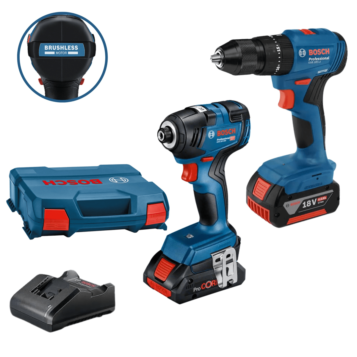 Combo Atornillador de Impacto GDR 18V-200 +Taladro Percutor GSB185-LI1