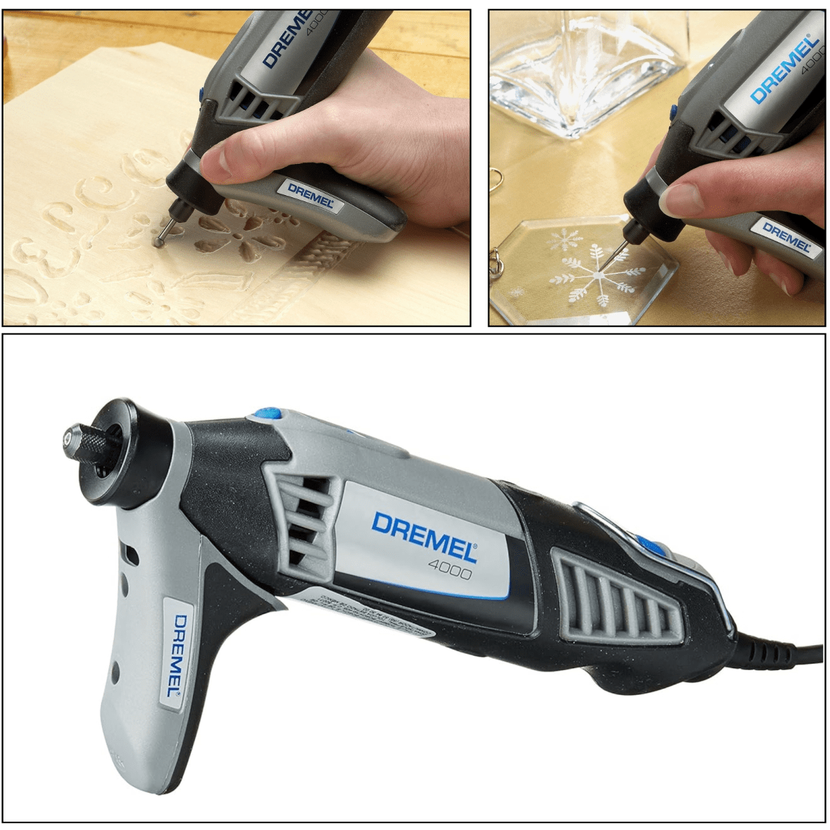 Minitorno Multipropósito DREMEL 4000 +37 accesorios +3 acoples+Maletín5