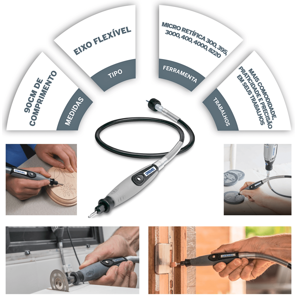 Minitorno Multipropósito DREMEL 4000 +37 accesorios +3 acoples+Maletín6