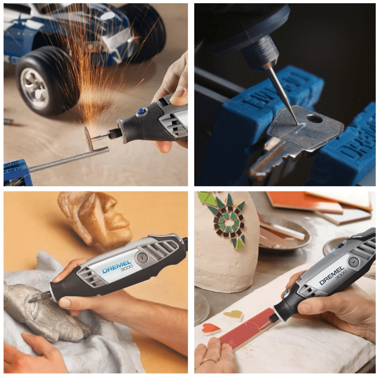 Minitaladro Multipropósito eléctrica DREMEL 3000+ 10 accesorios Minitorno4