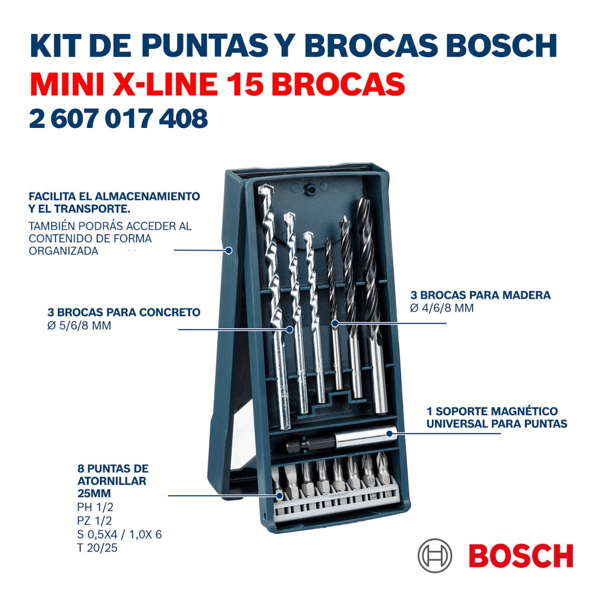 Puntas y Brocas X-Line Set de 15 pzs /Accesorios taladro y atornillado4