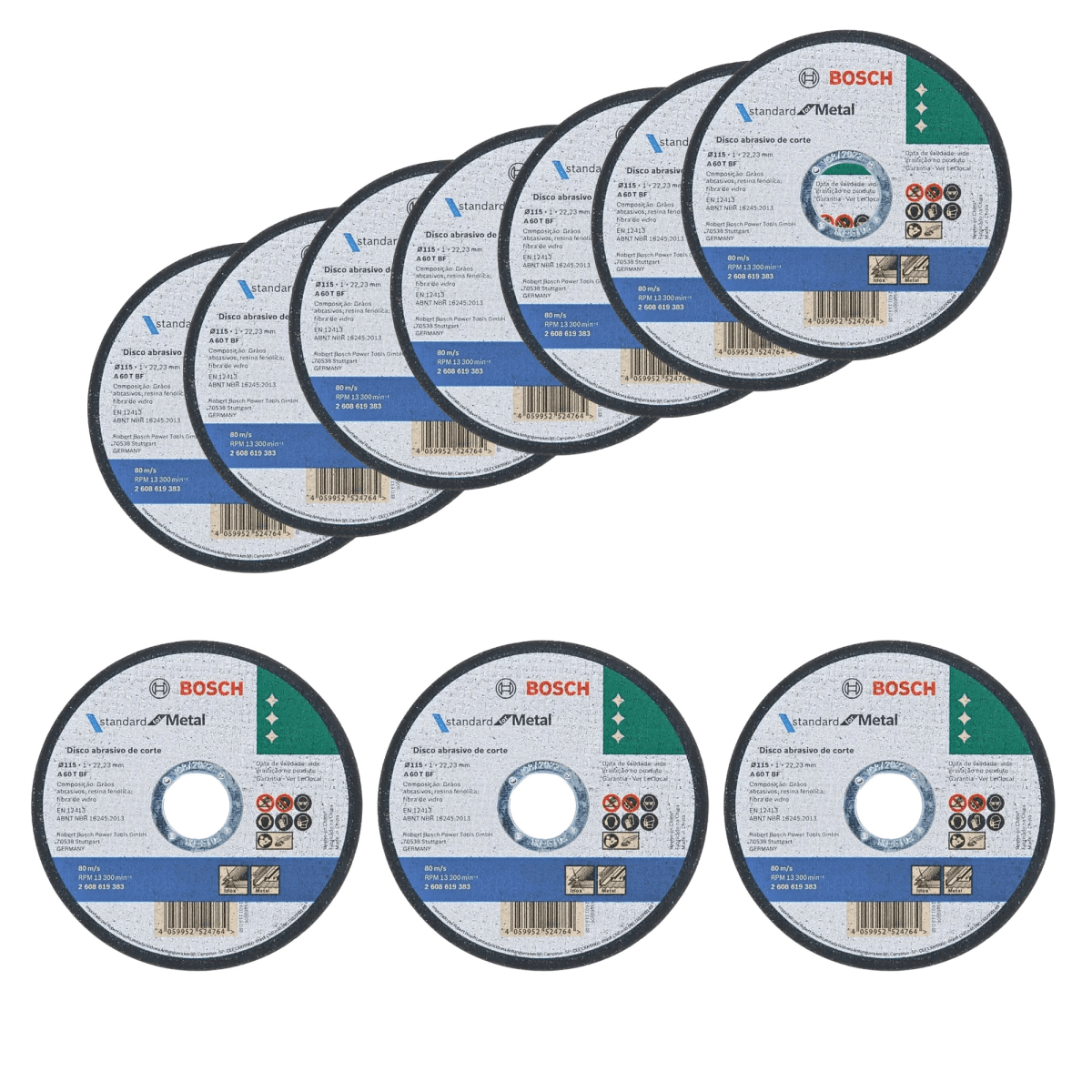 Pack 10 Discos Corte de Metal 4.5 