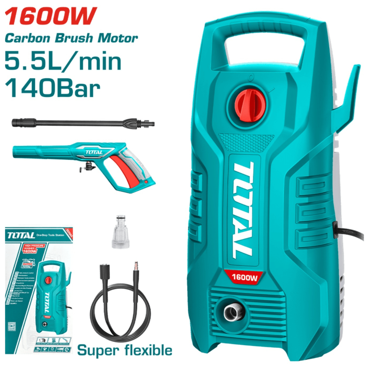 Hidrolavadora ALTA PRESION 2030 PSI 1600W TGTI11336 TOTAL3