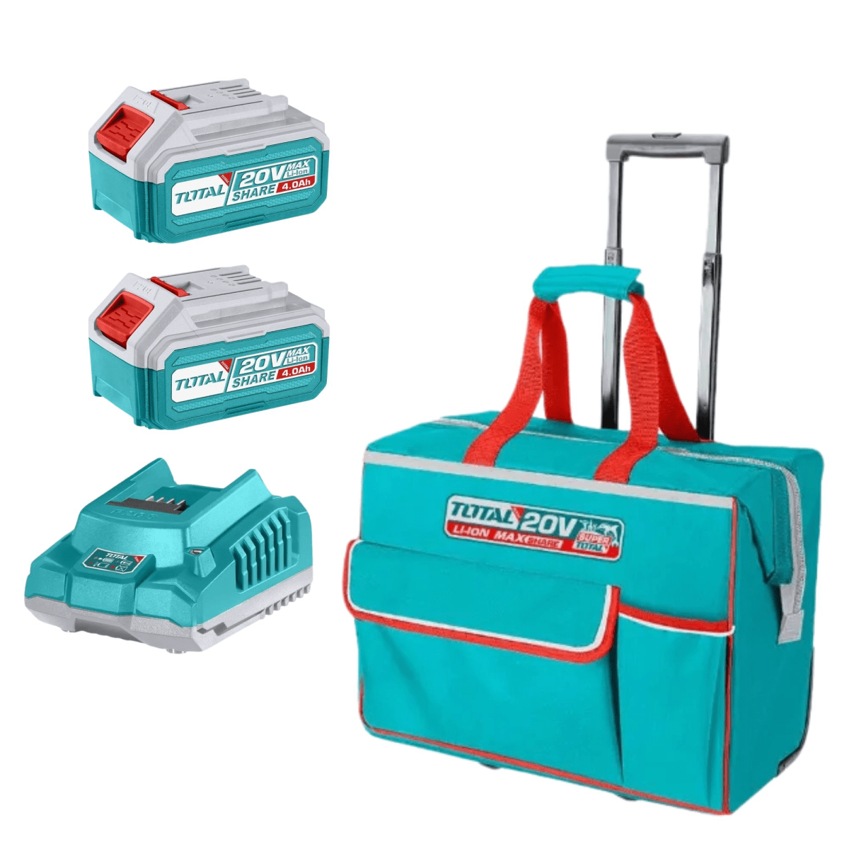 Mega Combo Taladro + Rotomartillo + Llave de impacto + Amoladora TOTAL5