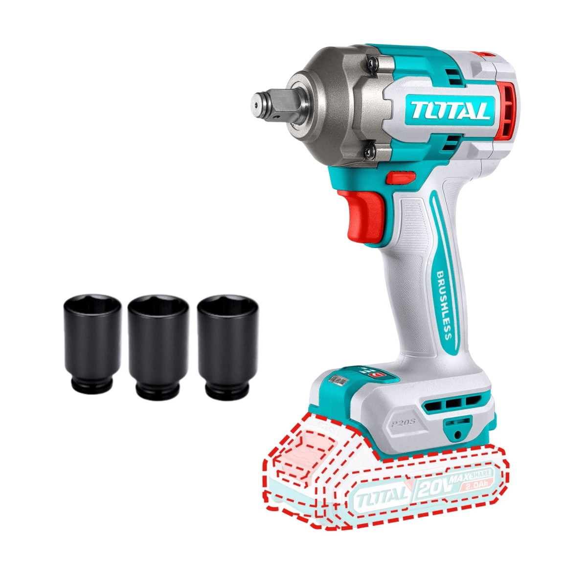 Mega Combo Taladro + Rotomartillo + Llave de impacto + Amoladora TOTAL6