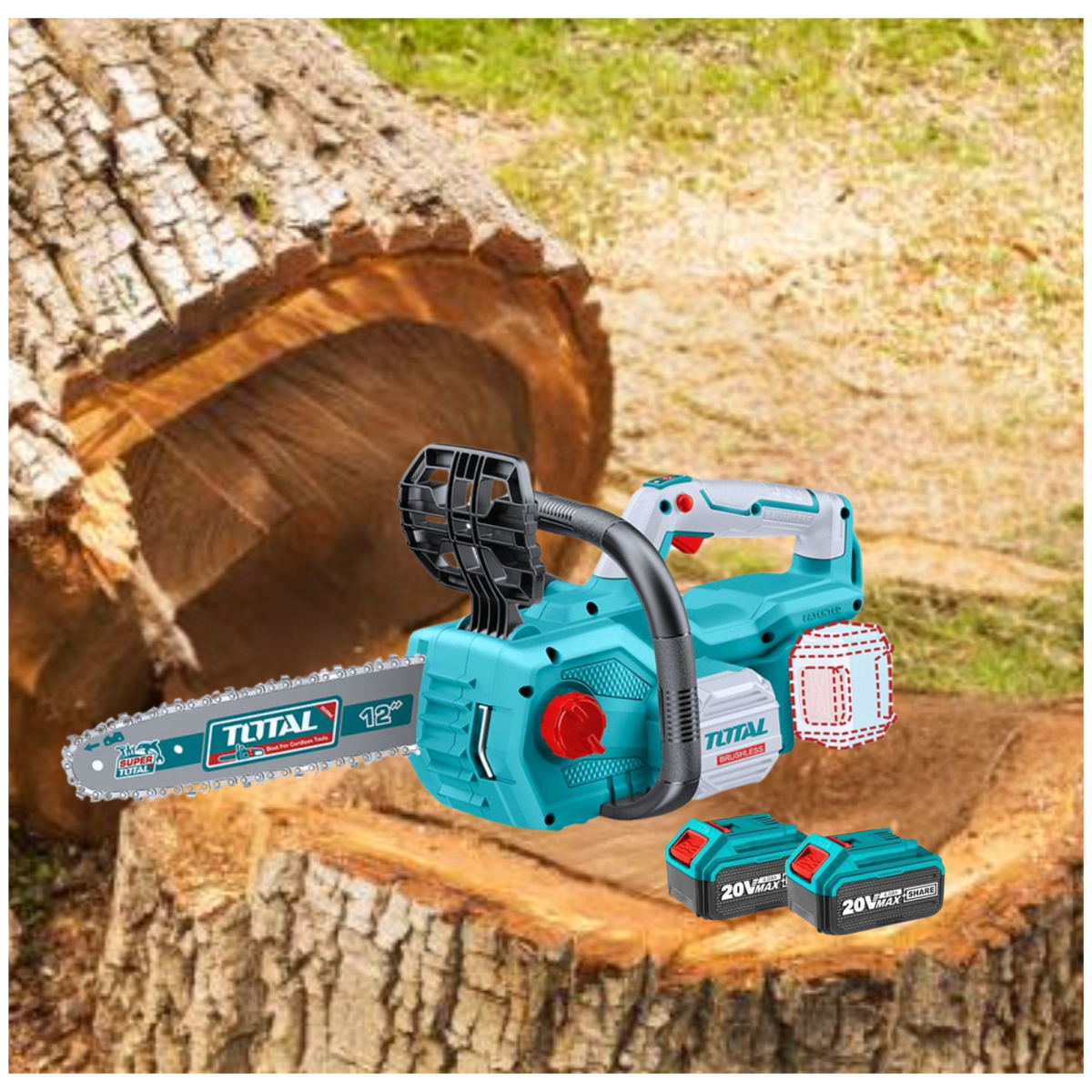 Motosierra Inalámbrica 20V con 2 baterías + cargador4