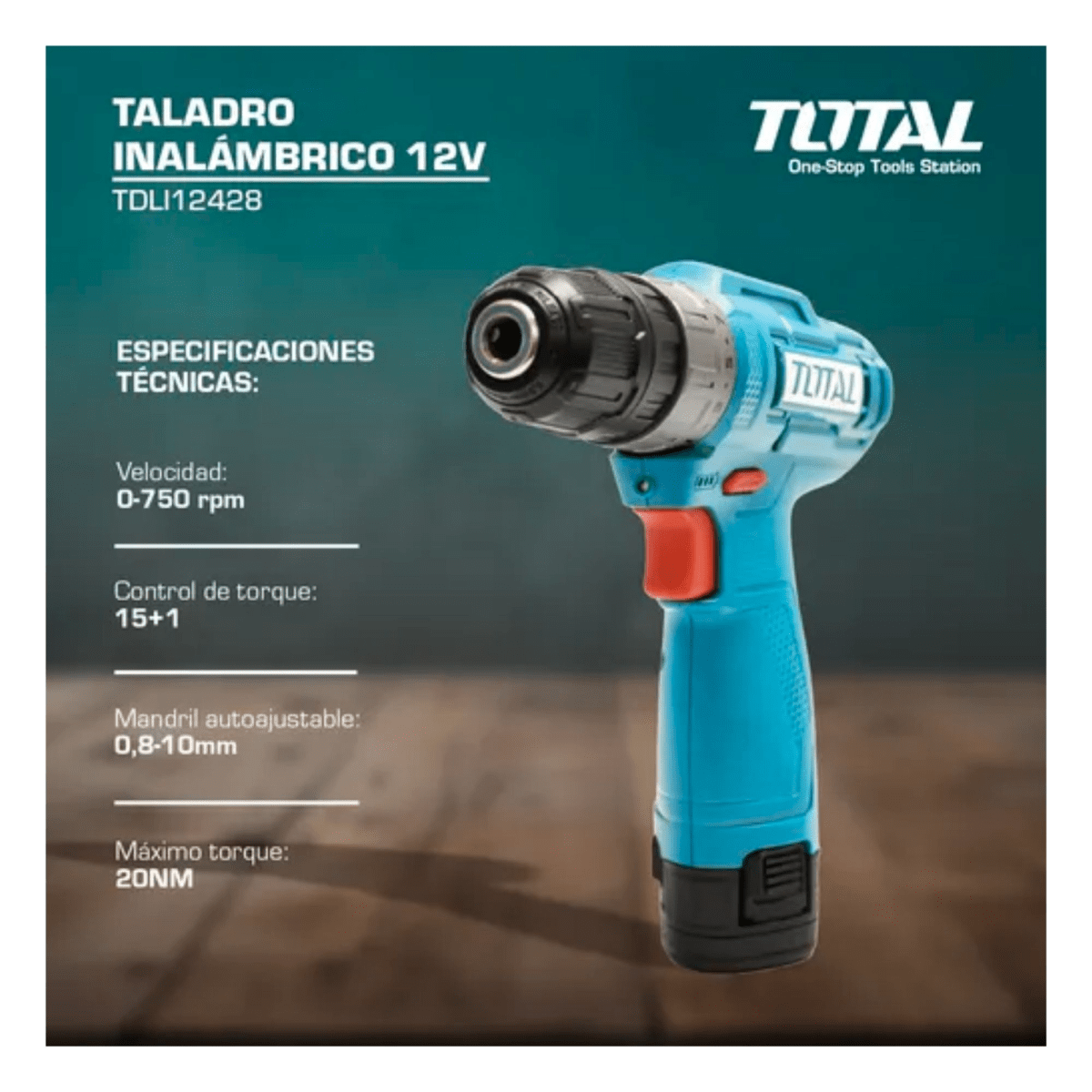 Atornillador 12V SIN PERCUTOR LIVIANO con entrada C4