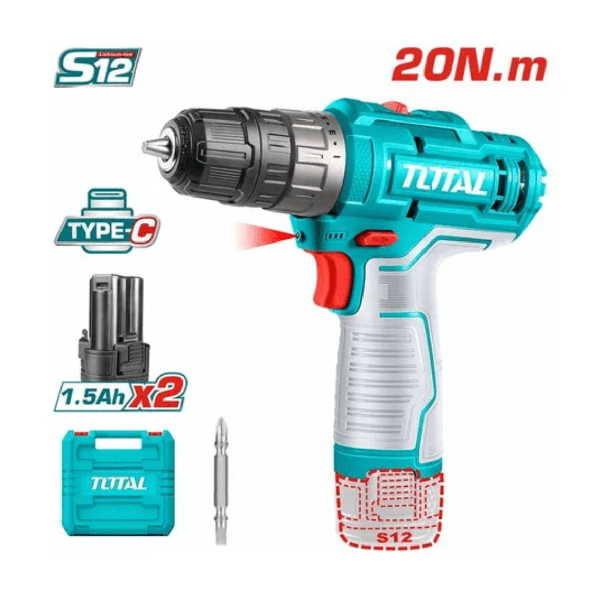 Taladro Atornillador 12V TOTAL4