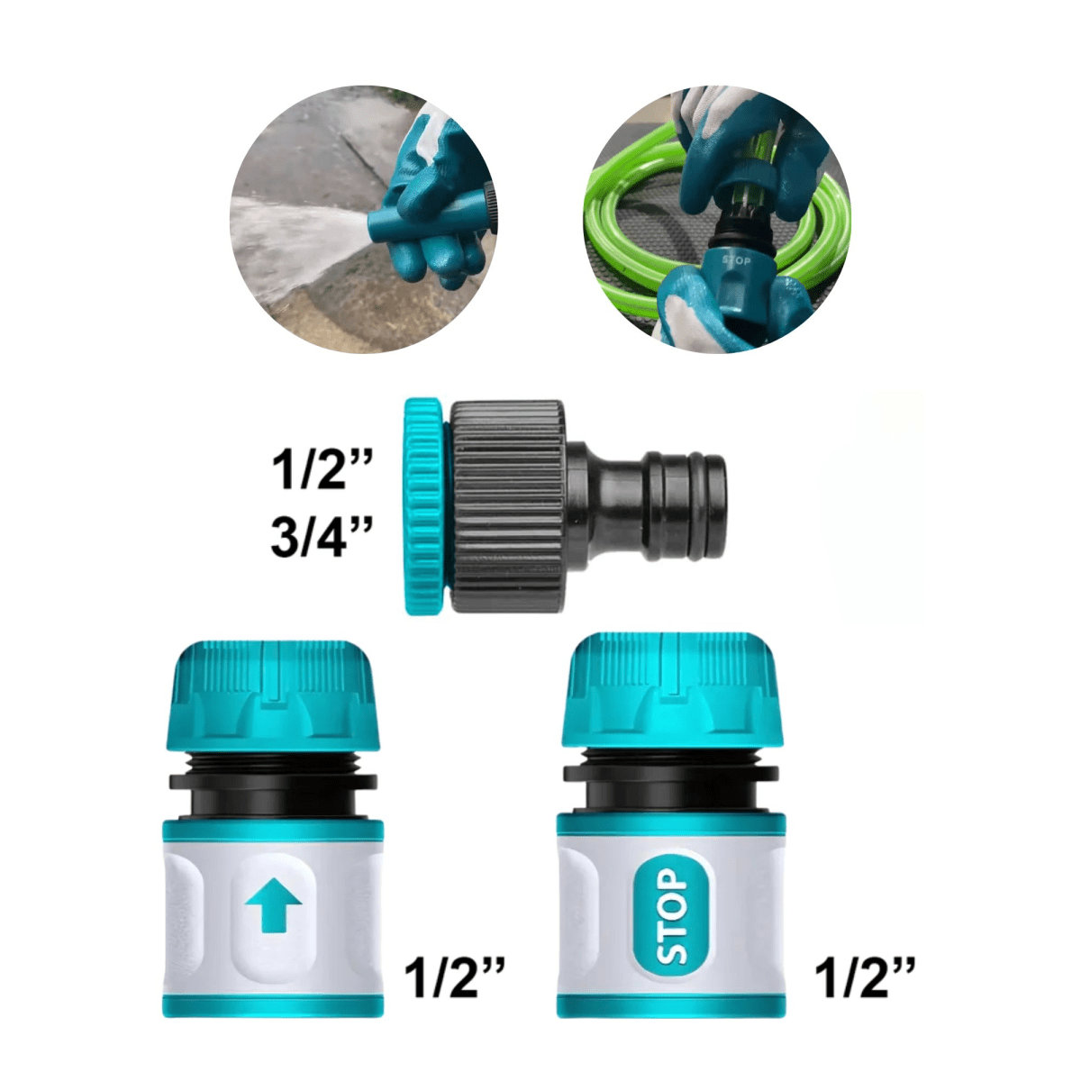conectores rápido para hidrolavadora,  manguera de riego conector click2