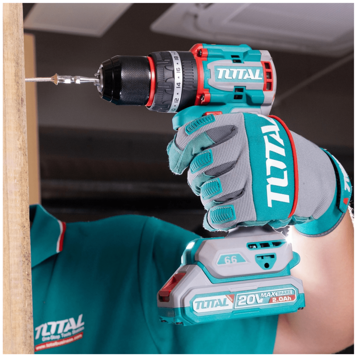 TALADRO PERCUTOR BRUSHLESS 66Nm 20V INALÁMBRICO TIDLI20668 TOTAL5
