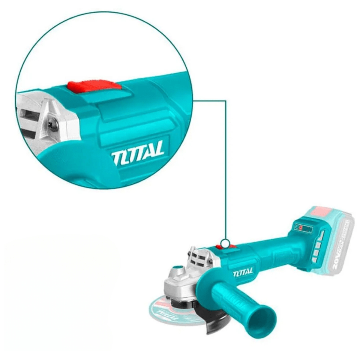 AMOLADORA INALÁMBRICO BRUSHLESS 20V, 2 BATERIAS 4A 10 DISCOS 4-1/2