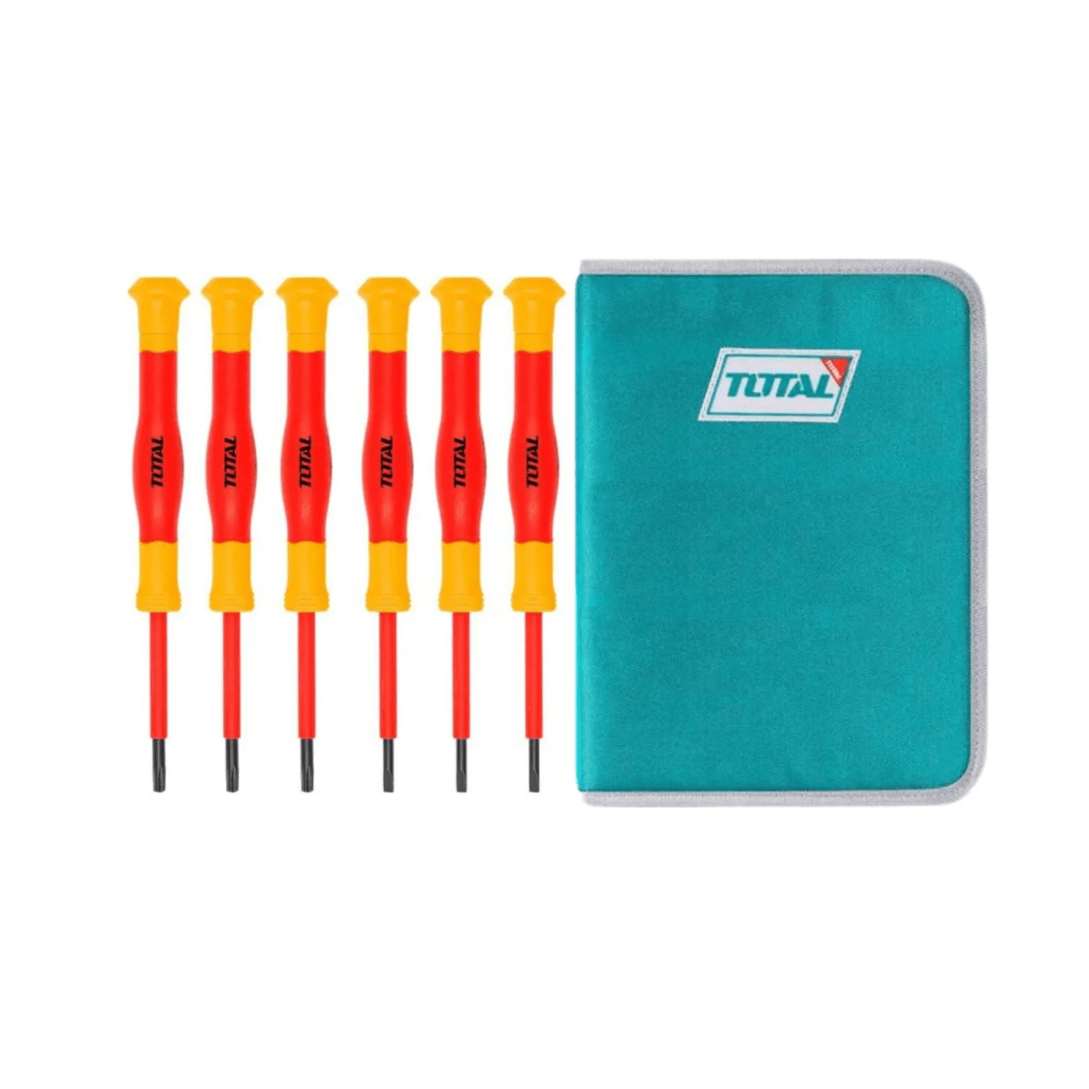 Kit Alicate Dieléctrico 6 pzas+ detector de Voltaje sin contacto Total2
