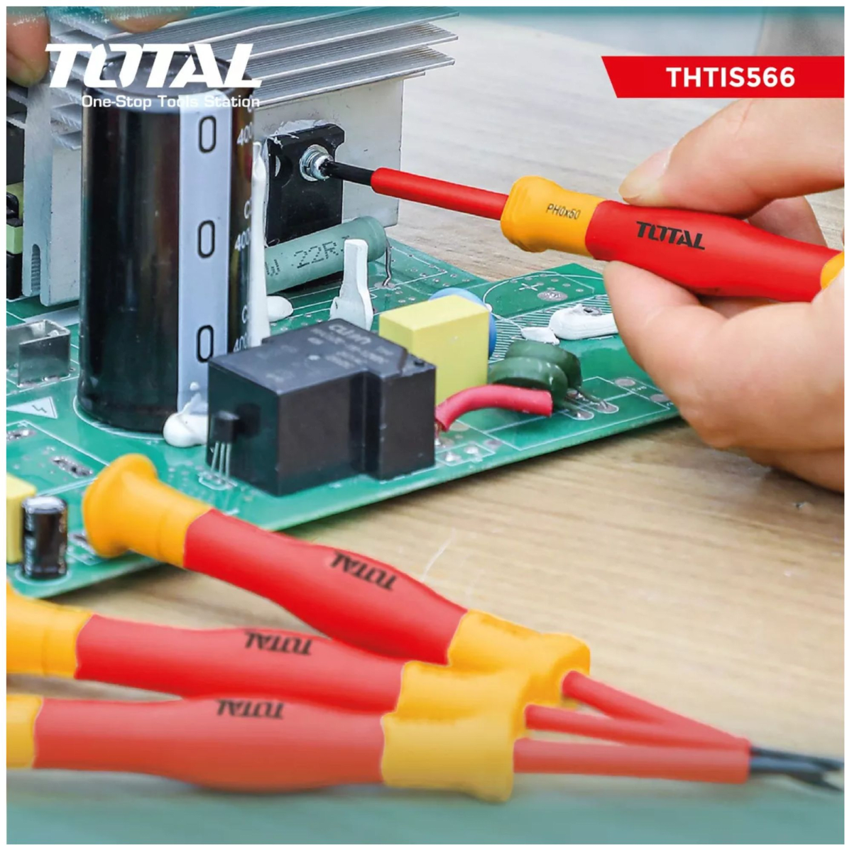 Kit Alicate Dieléctrico 6 pzas+ detector de Voltaje sin contacto Total4